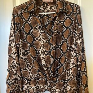 Willow Brown and Black Snake Print Blouse